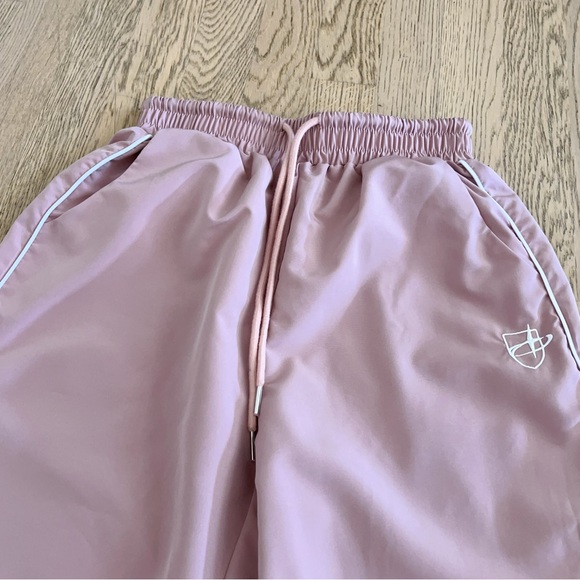 DAZY Pink Satin Wide-Leg Track Pants | Sporty Streetwear Vibes. - Picture 9 of 16